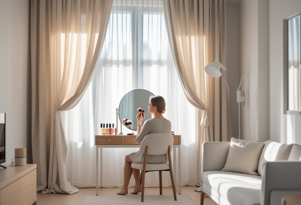Sådan skaber du det perfekte lys ved sminkebordet med gardiner i Frederikshavn